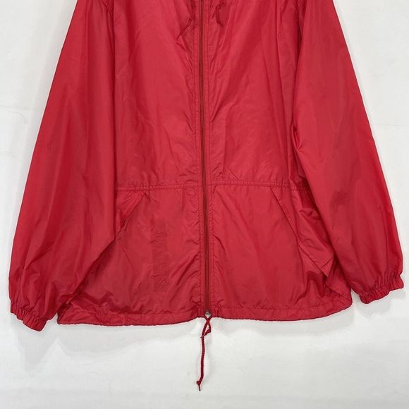 Casual Gear Rain Hooded Mens Large Red Long Sleeve Full Zip Jacket - Picture 5 of 14